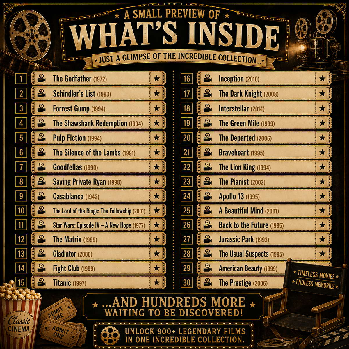 900+ Classic Movies Vault